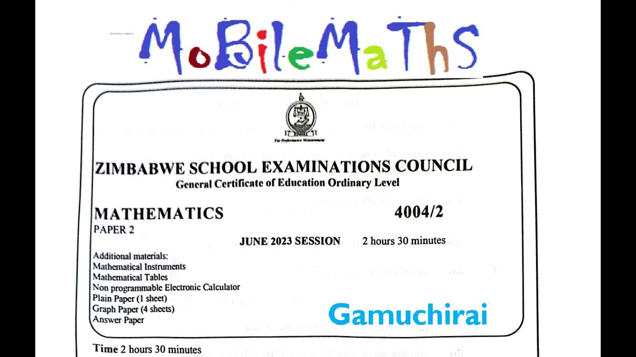 ZIMSEC - MATHS JUNE 2023 : P2