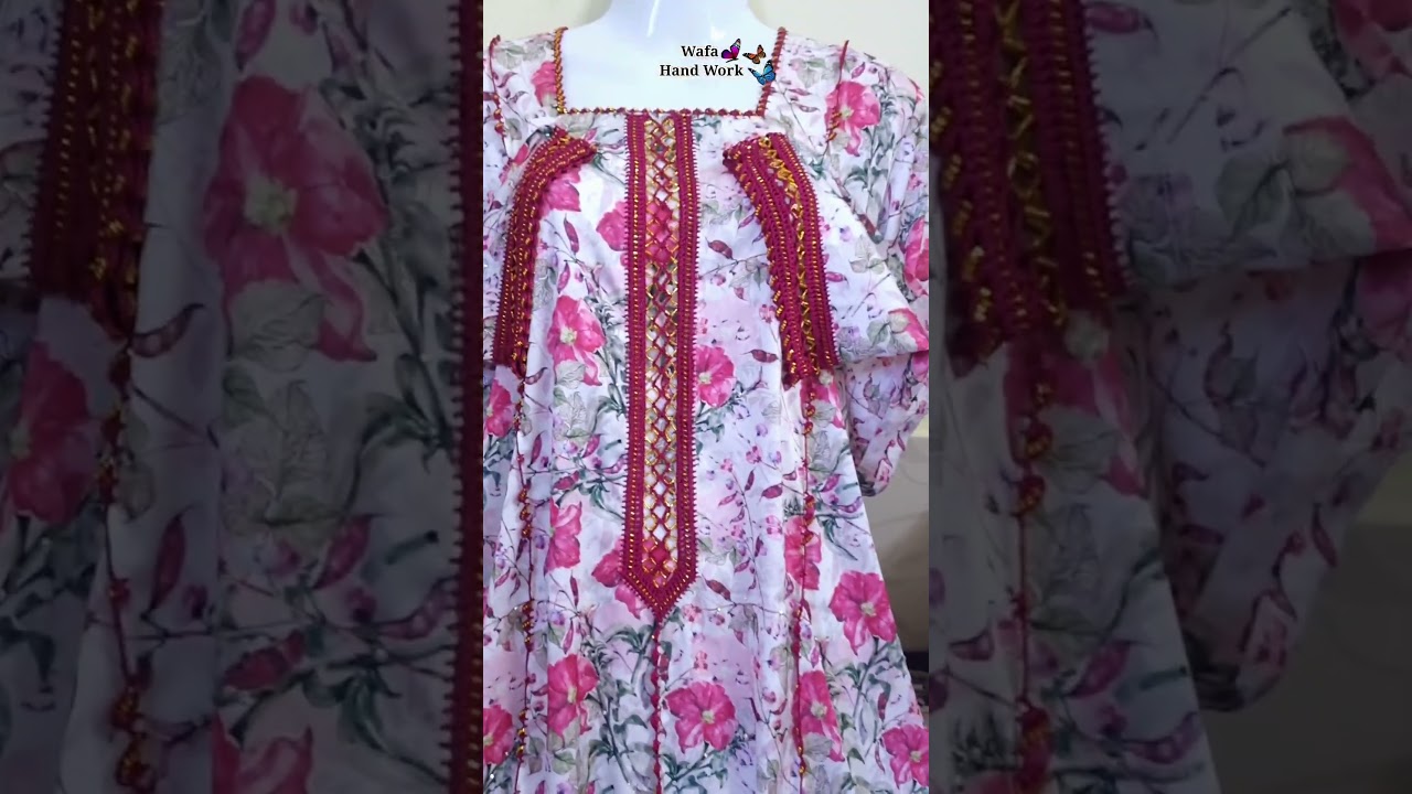 Crochet Jalaba Magheribi Kameez Design 🧵👗🧵 Qureshi Work #crochet #knitting #wafahandwork #shortsfeed