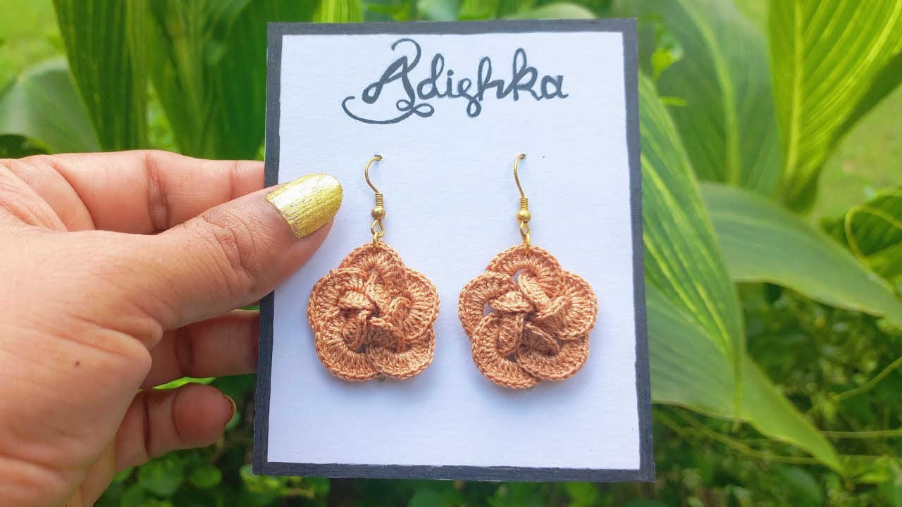 How to make Super Simple Beautiful Crochet 3D Pattern Earrings | Very Easy Step by Step Tutorial