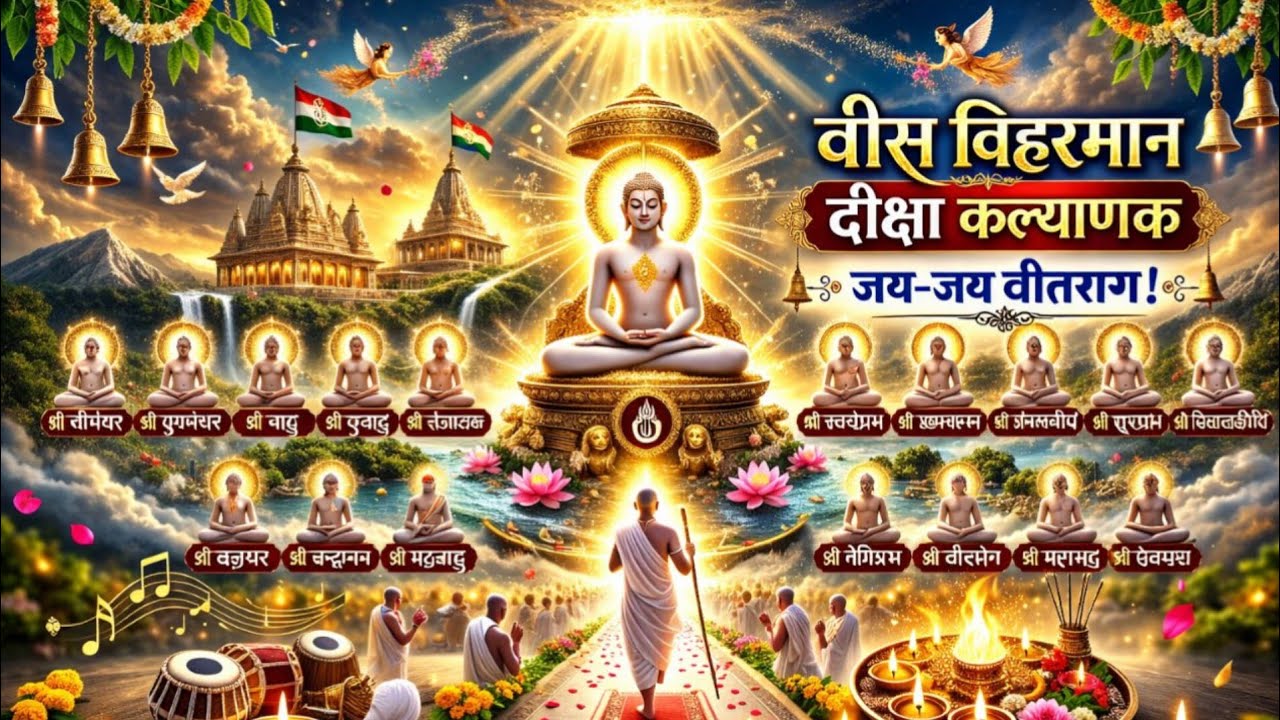 Original वीस विहरमान तीर्थंकर भगवान दीक्षा महोत्सव | महाविदेह समवशरण दर्शन | जय जय वीतराग #Mahavideh