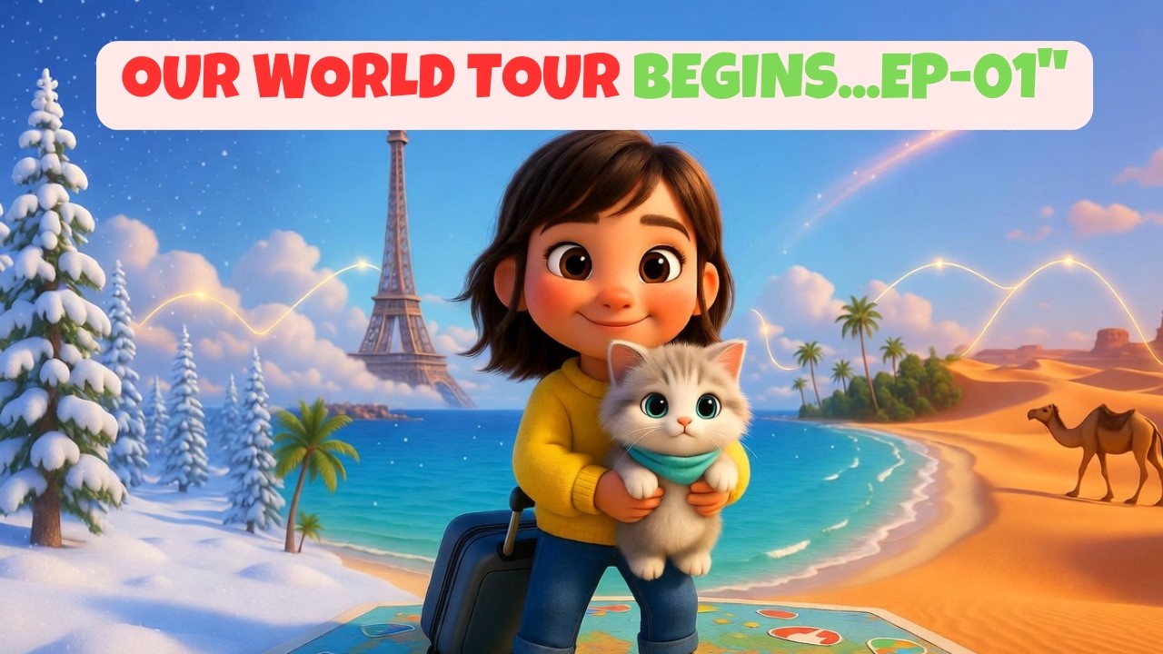Luna & Elin World Tour Begins | Goodbye Home, Hello World 🌍🐾 | Episode 1....@StoriesThatTeach-o8q