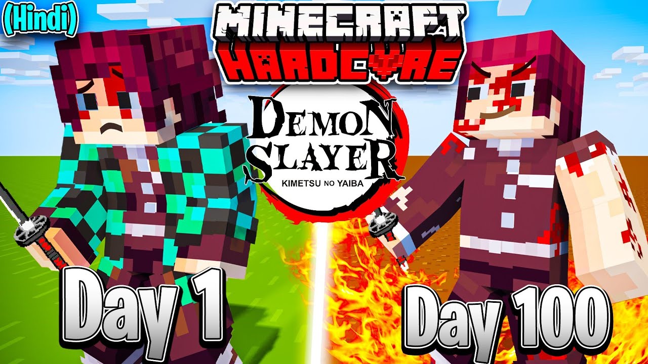 I Survived 100 Days in Demon Slayer *MINECRAFT* (HINDI)