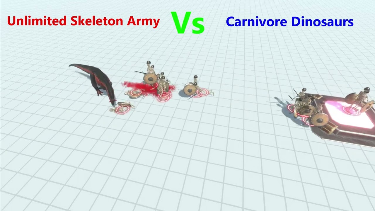 ARBS Unlimited skeleton Army Vs Carnivore Dinosaurs Short 4
