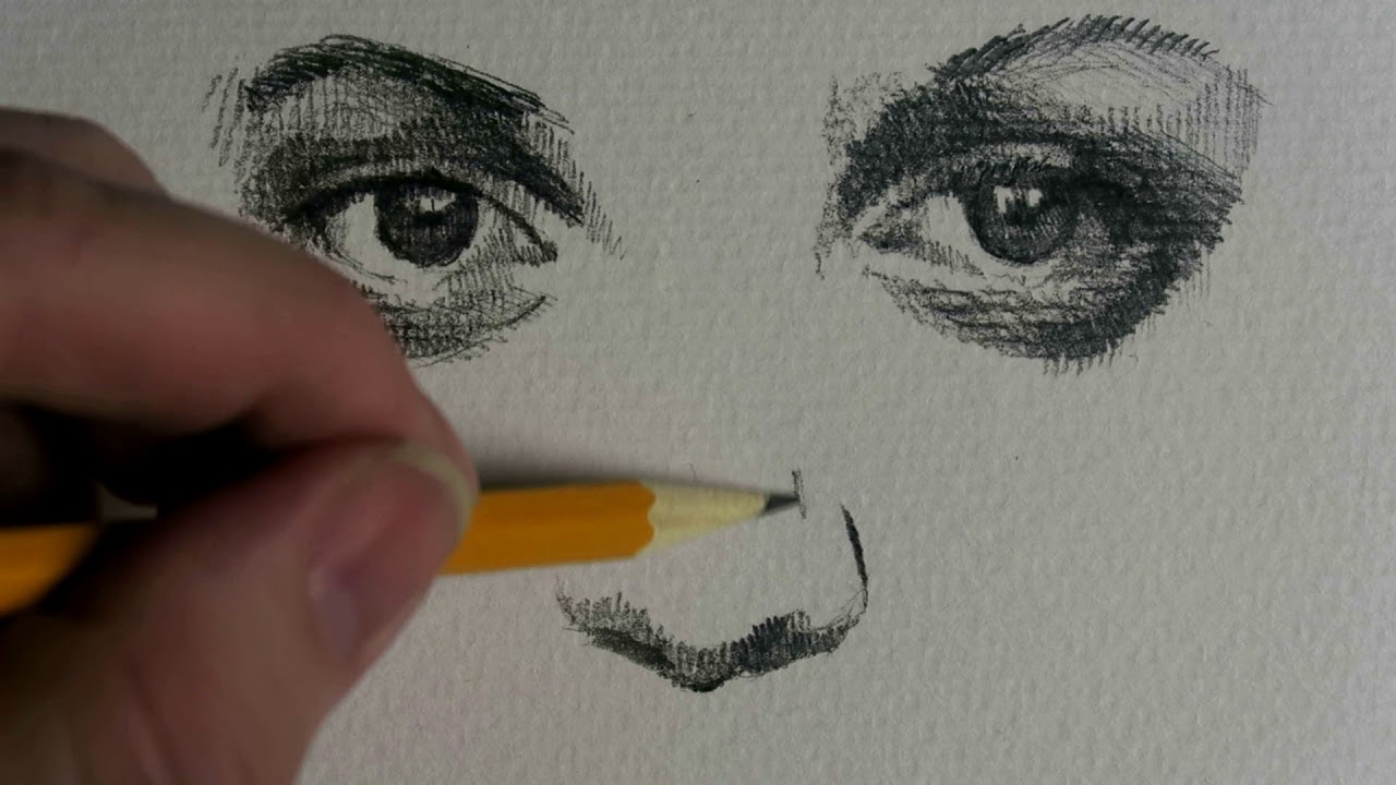 DRAWING PORTRAITS - Realtime - No music - No narration - Just drawing