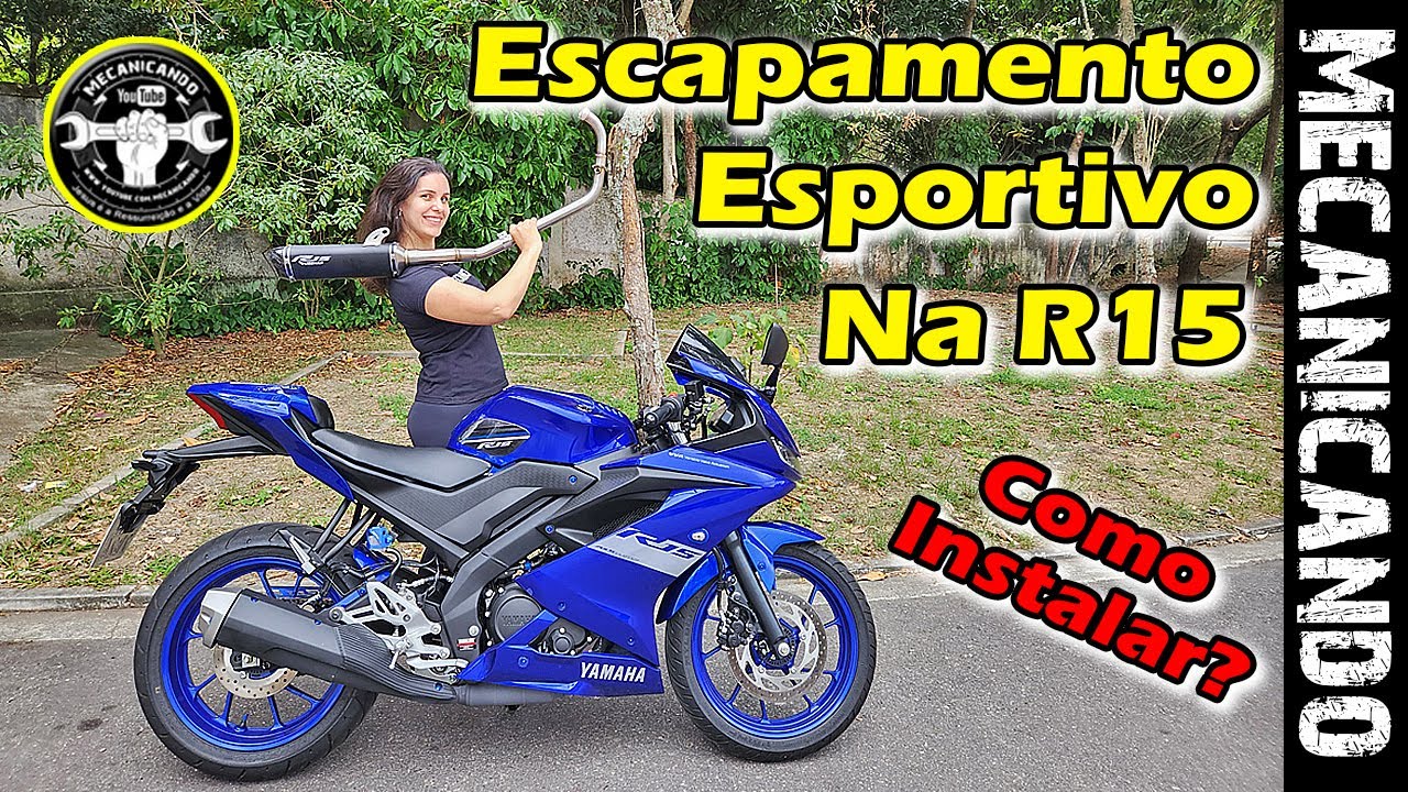 ESCAPAMENTO ESPORTIVO NA YAMAHA R15 - COMO INSTALAR - MECANICANDO