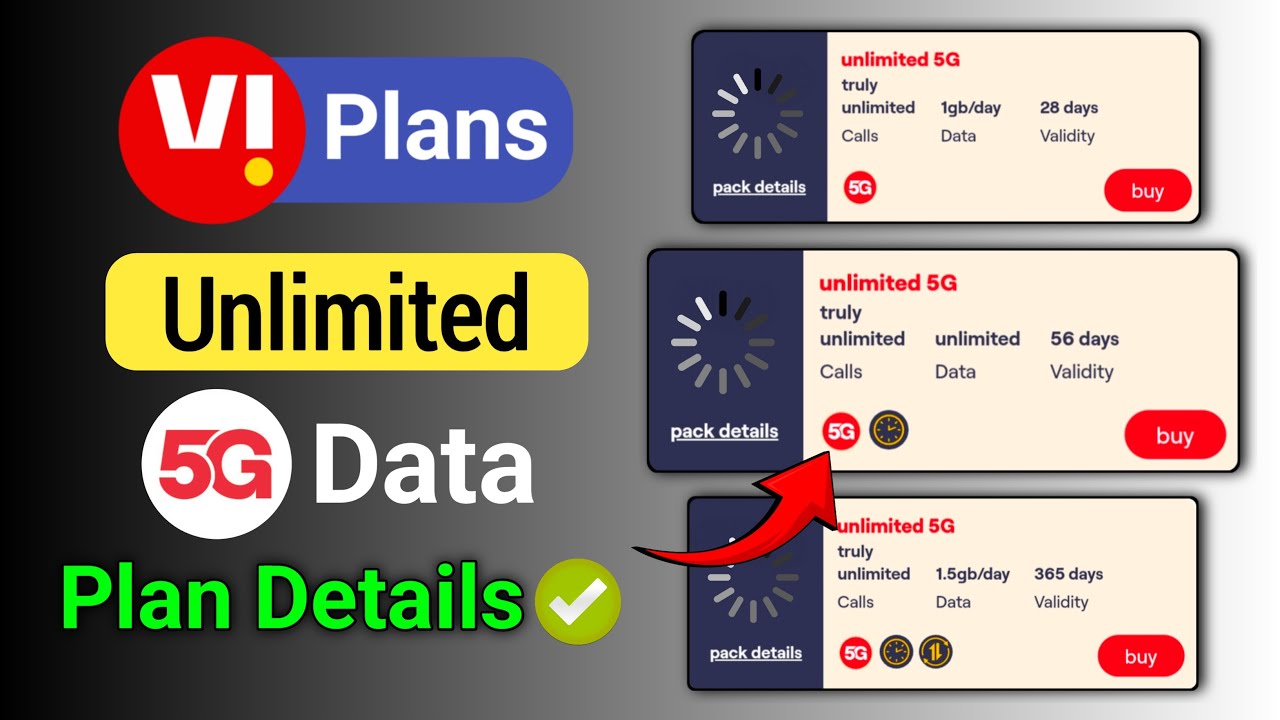 Vi 5G Unlimited Data Plans | Vi 5G plans Details | Vodafone 5G Plans | #vi