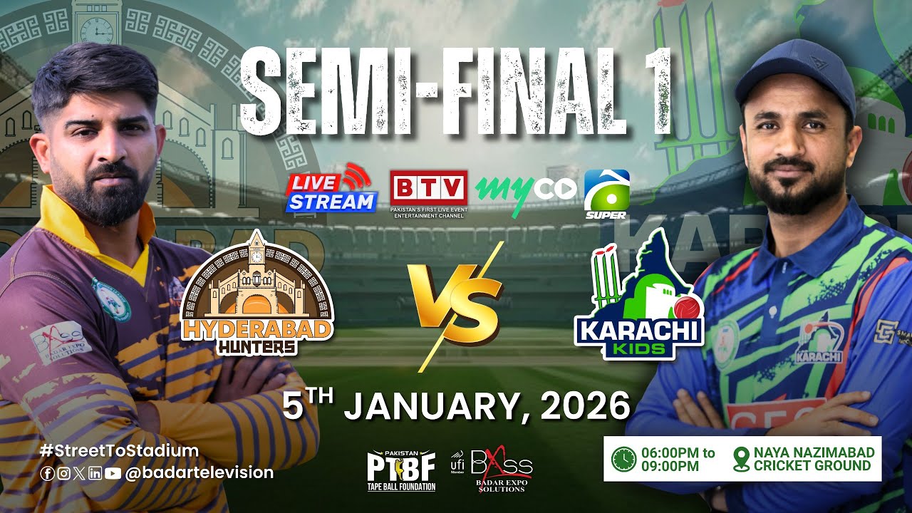 LIVE | Hyderabad Hunters vs Karachi Kids | 1st Semi-Final | 05 January 2026