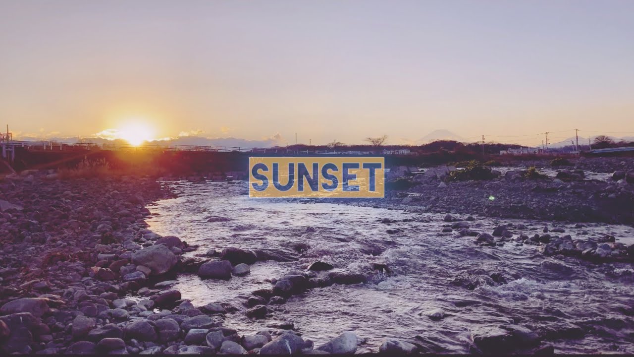 | 4K healing | Sound of Rivers at sunset | nature bgm for relaxing  | 夕日が沈む瞬間と川の音
