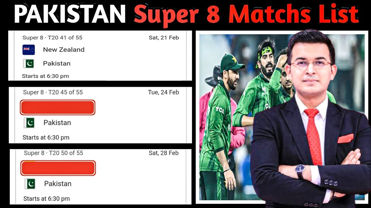 Pakistan Super 8 Matchs List & Time T20 World Cup 2026.