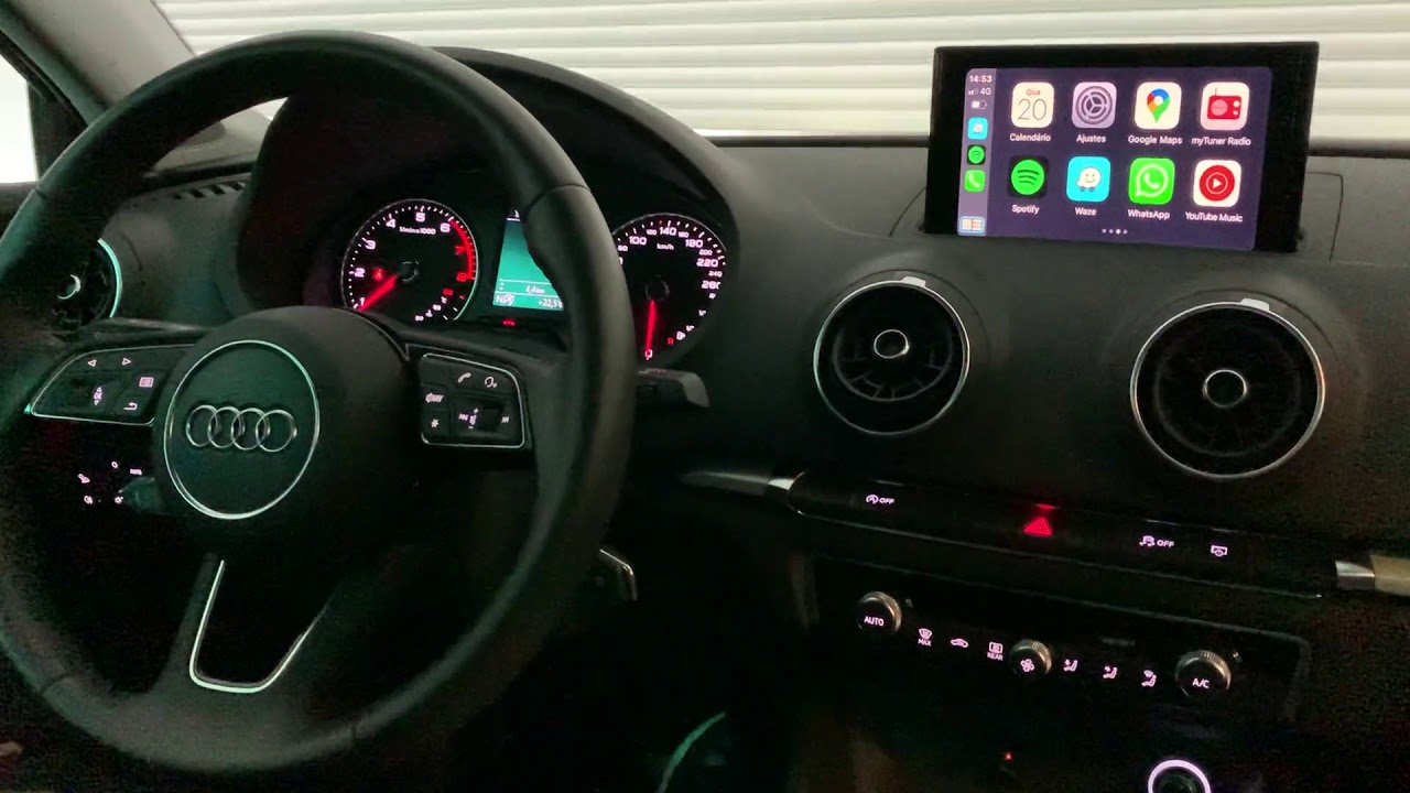 Audi A3 2018 Instalação Apple CarPlay e Android Auto + USB Vídeo + Câmera de ré - ArtsomAuto