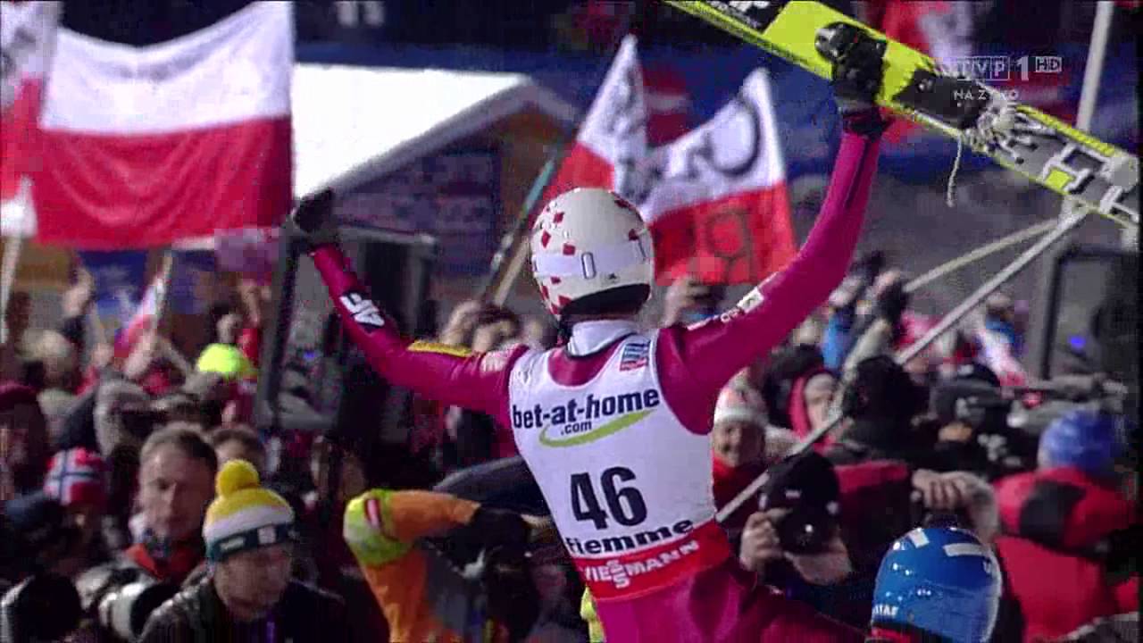 MŚ Val di Fiemme -- HS134: skok Stocha (130m) II seria [Złoty Medal Kamila Stocha] 28.02.2013