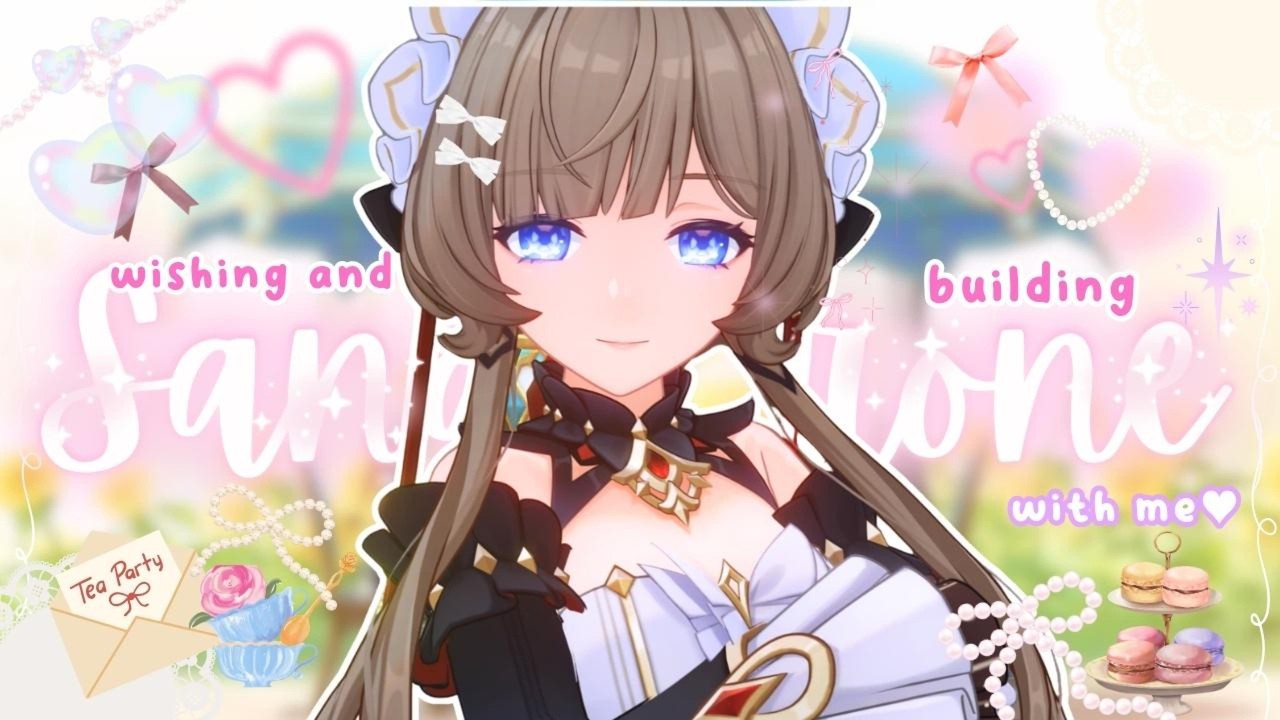 ⋆˚ෆ welcome back Sandrone ෆ˚⋆ pulling & building with me~♡ farm+ showcase ✧｡cozy genshin gameplay｡✧
