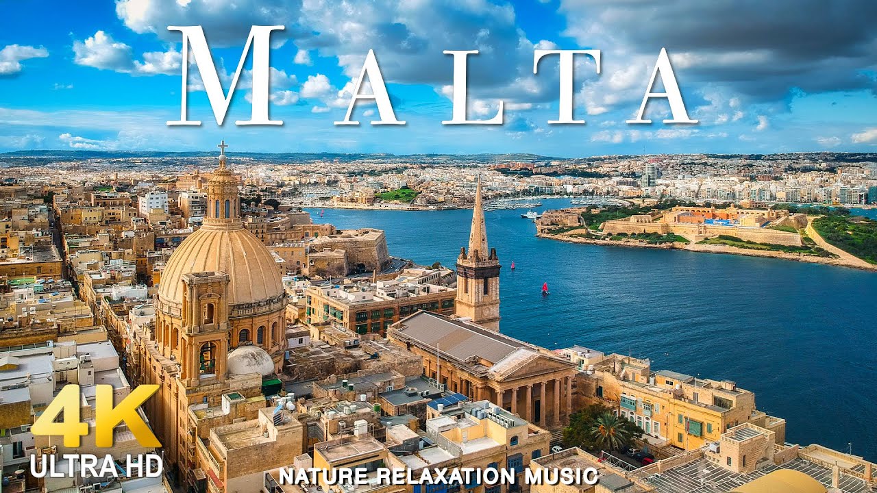 FLYING OVER MALTA (4K UHD) - Relaxing Music Along With Beautiful Nature Videos - 4K Video Ultra HD