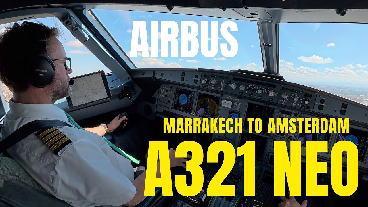 Cockpit video from start-up at Marrakech to parking at Amsterdam airport.