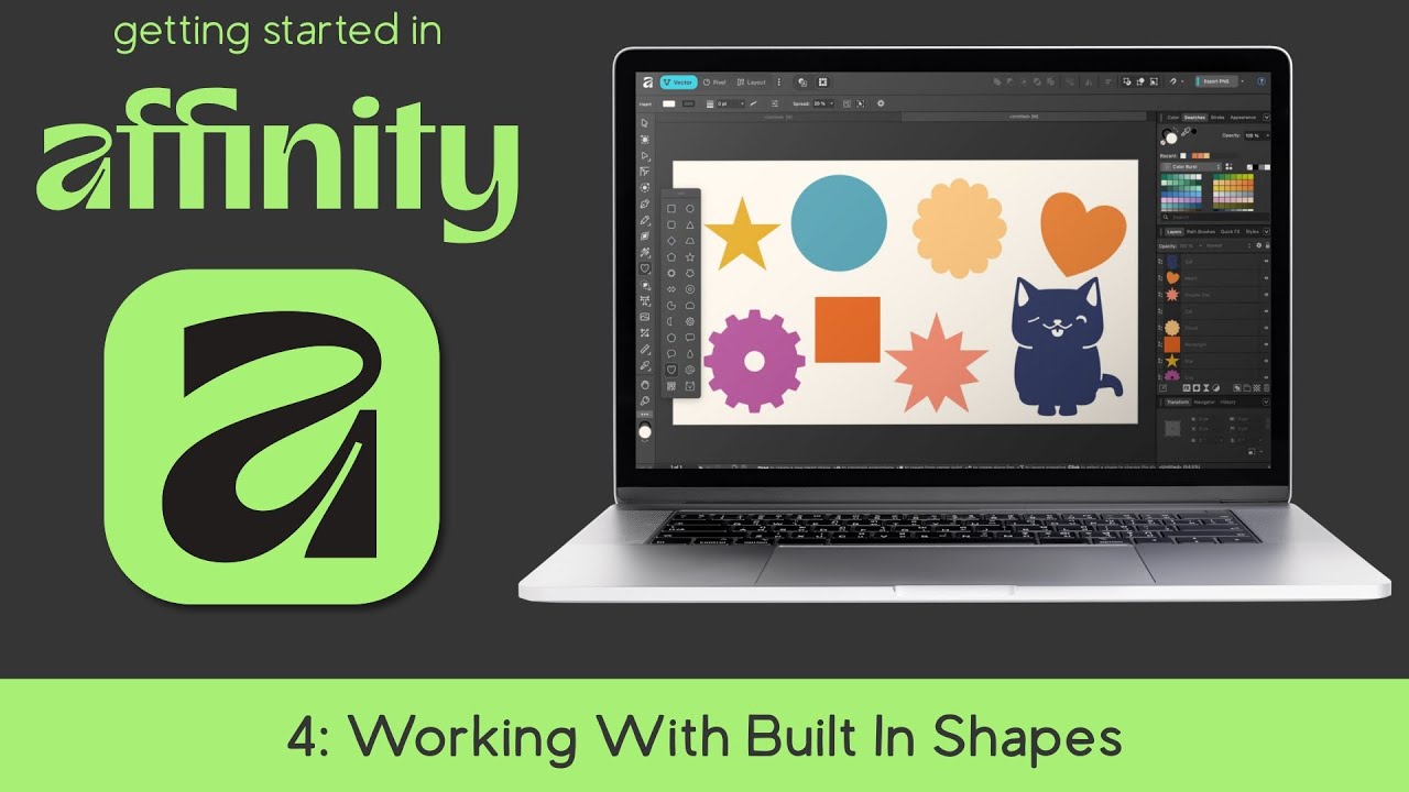 Working With Built in Shapes | Getting Started in Affinity | Beginner Friendly Tutorial