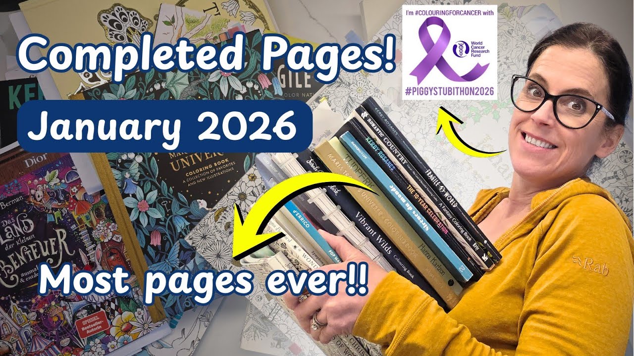 What I Colored in JANUARY 2026 | WIPS & Finished Pages | Adult Coloring