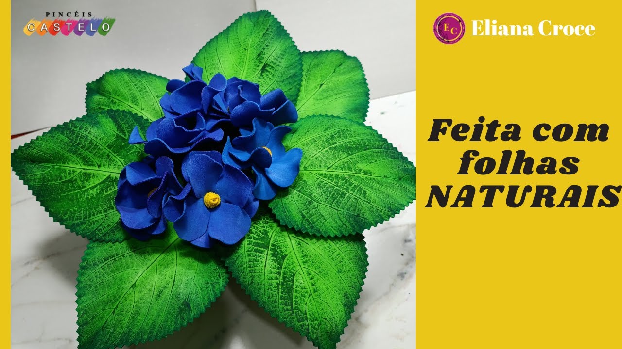 Faça um lindo arranjo  com toque realista USANDO FOLHAS NATURAIS COM MOLDE! @Eliana Croce Flores de Eva e artesanatos