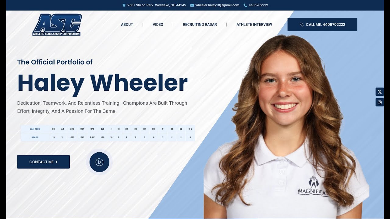 Haley Wheeler Magnificat High School Softball 2027 (MI/OF) (B/T: R/R) | 3.7 GPA |