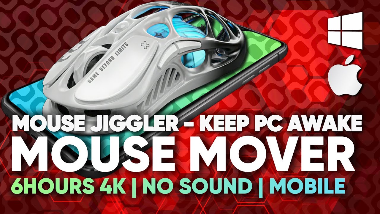 Mouse Jiggler | Mover – 6 Hours 4K – Keep PC or Mac Awake | Optical & Magic Mouse Patterns