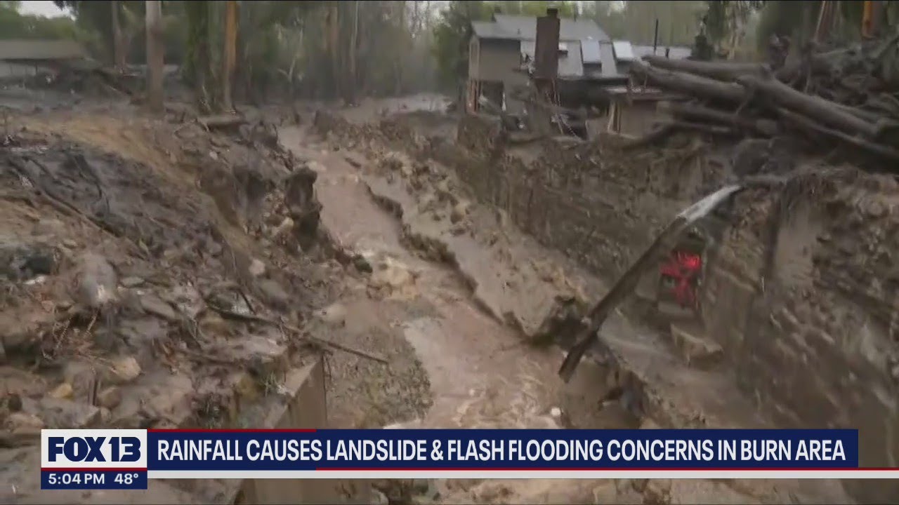 Landslide and flash flooding a concern in burn areas due to rainfall | FOX 13 Seattle