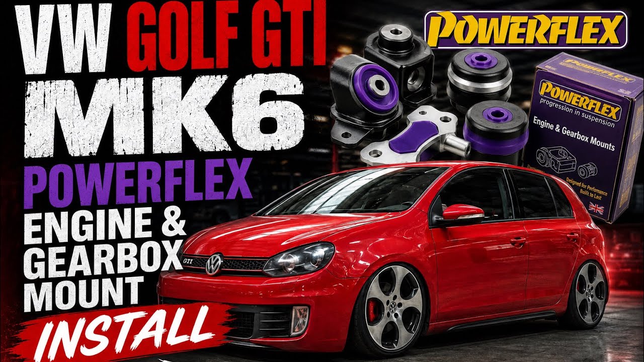 Installing PowerFlex Engine and Transmission Mounts on VW Golf GTI MK6.