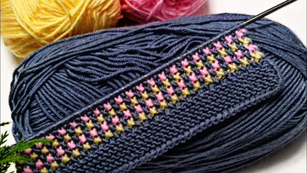 Knitting design with just three stitches. Easy and beautiful knitting pattern.