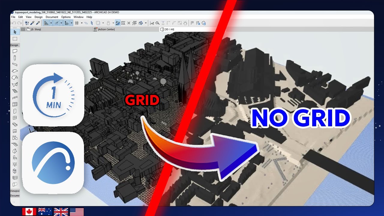 Archicad - Hide the Terrain Mesh Grid for a Cleaner 3D Model