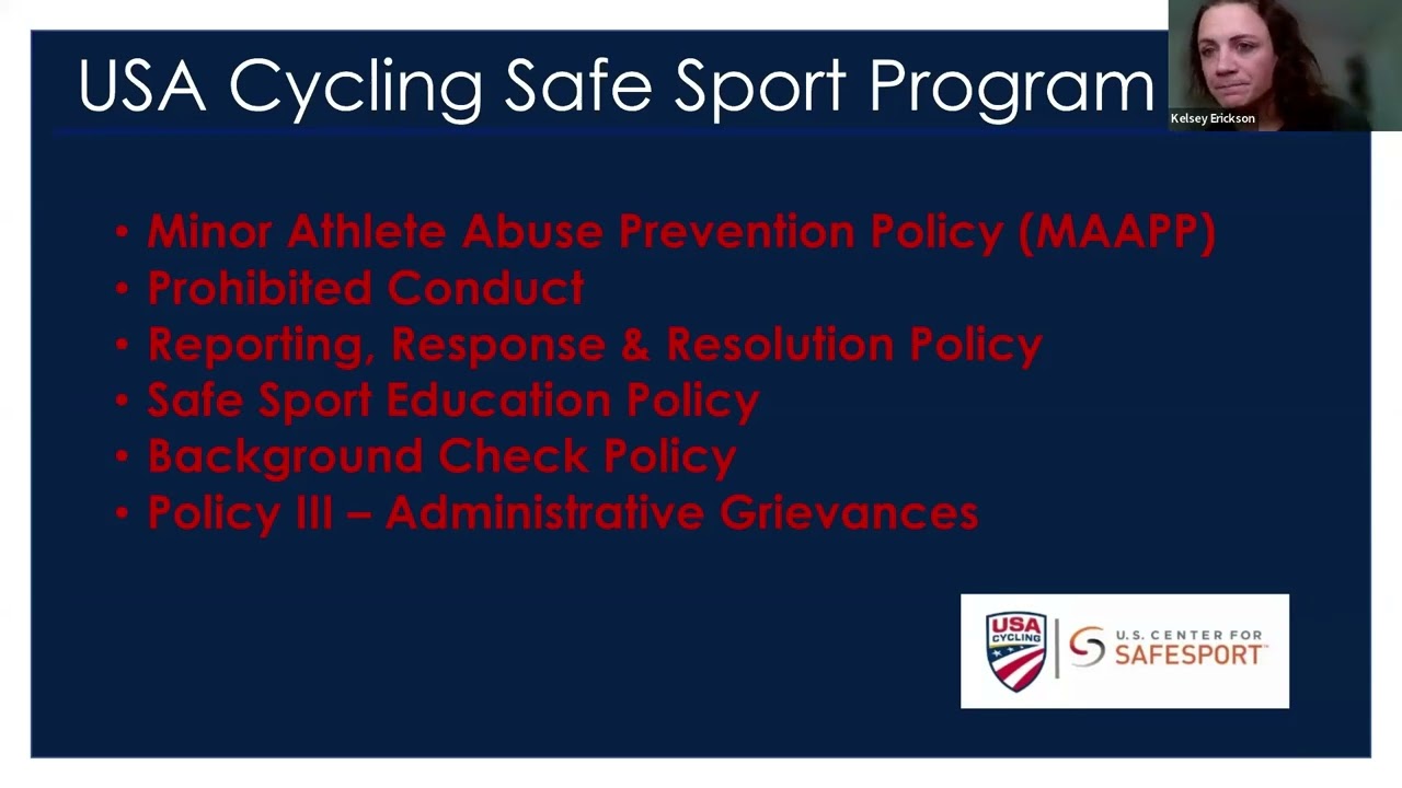 USA Cycling Safe Sport Protocol for Sanctioned Events - Event Organizer Webinar Series