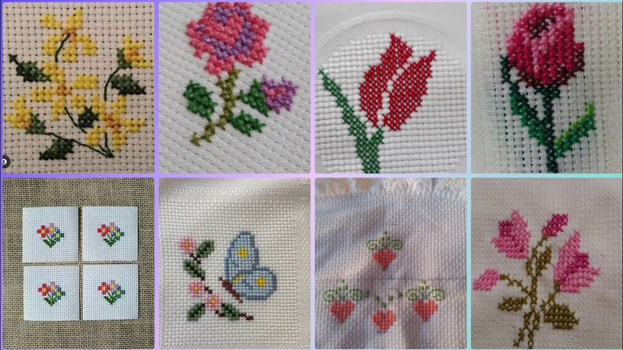 Top 100+ Amazing and Elegant Floral Cross stitch patterns || Charsuti Kerhai Ideas For Everything||