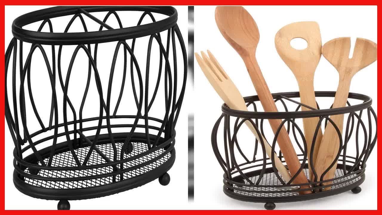 Elevate Your Kitchen with the Stylish Black Leaf Utensil Holder