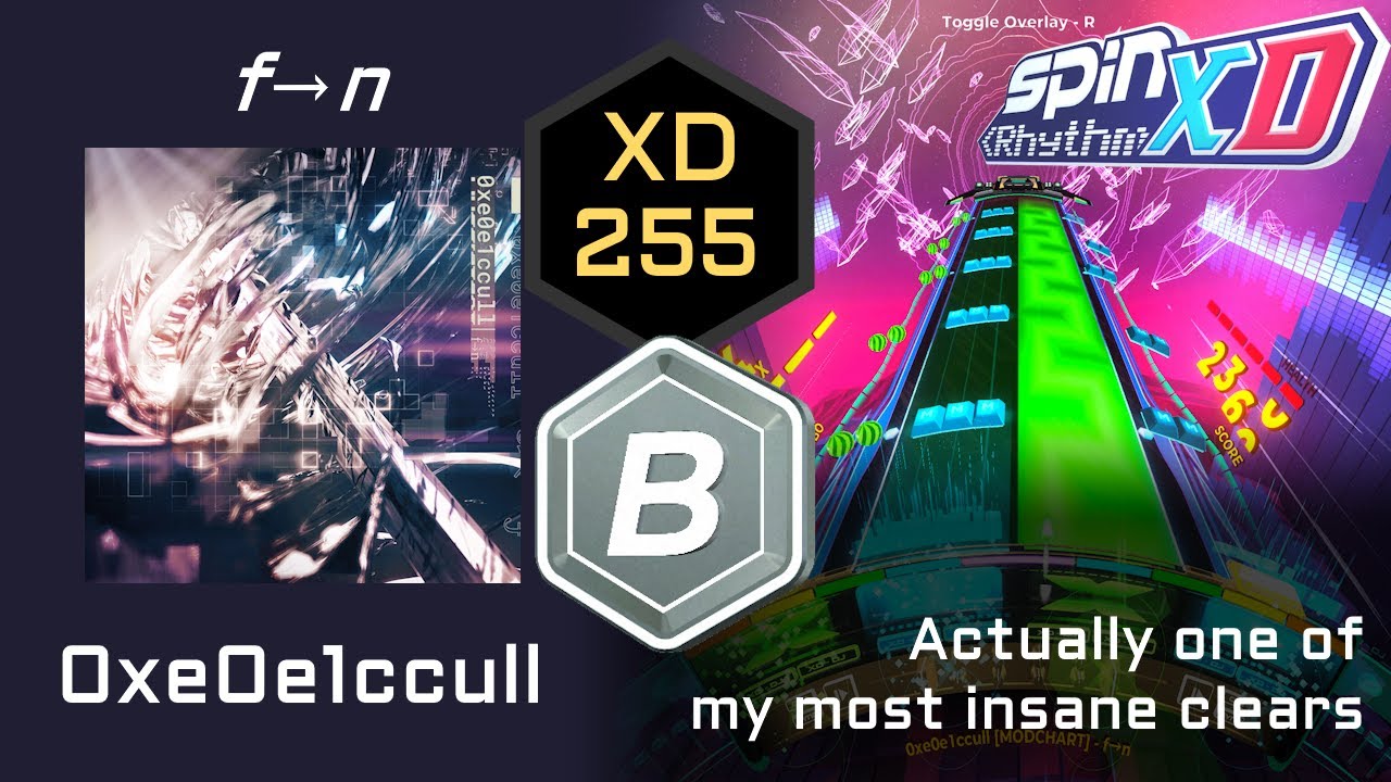 [Spin Rhythm XD MODCHART] f→n - 0xe0e1ccull (XD 255 / B / 85.94%)
