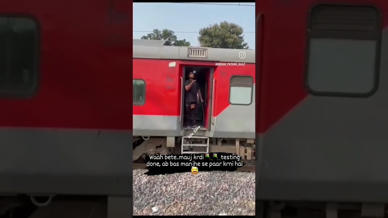 Kite testing from Train 🪁🪁✅️✅️ #kite #kites #kiteflying #bareillykites #manjha #rkm