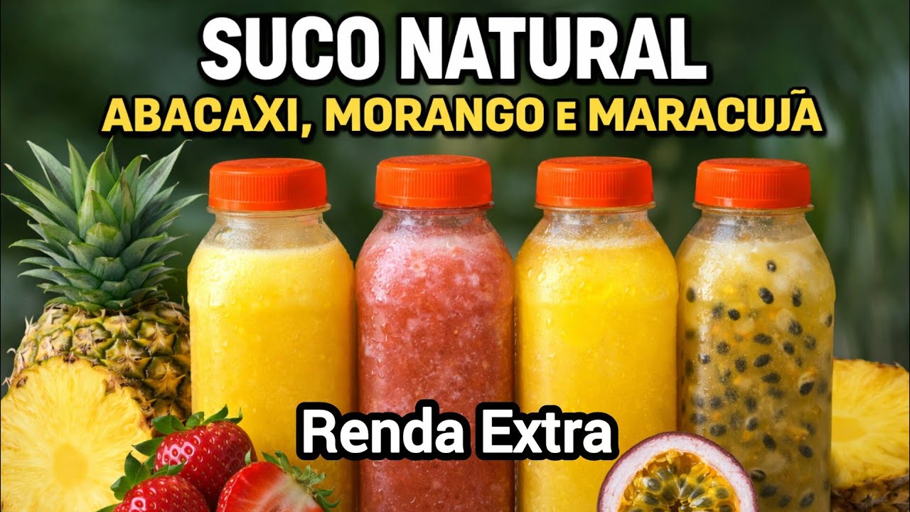 Suco Natural-Fácil e Rápido #suco #morango #maracujá #abacaxi 