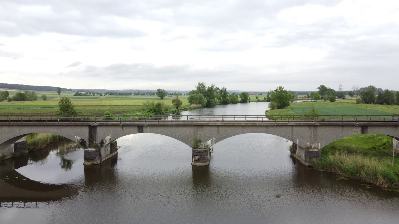Drohnenvideo, Drone, Oettingen, Donau Ries, Wörnitz, Footage, Bahnbrücke