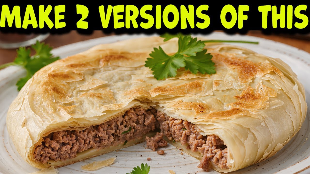 Layered Ground Beef & Crispy Filo Pastry Borek. Bonus Cheeses Version Too.