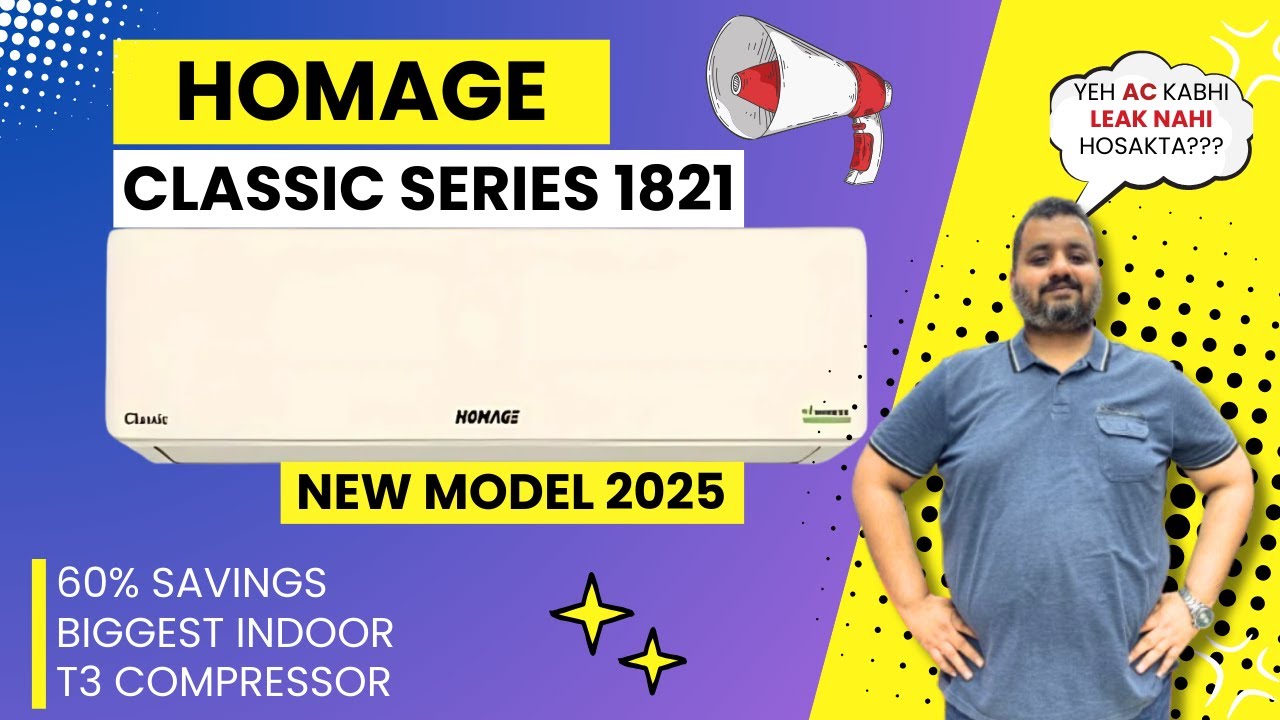 HOMAGE CLASSIC SERIES 1821 T3 COMPRESSOR AC COMPLETE REVIEW ⚡⚡⚡ #homage #airconditioner #sale