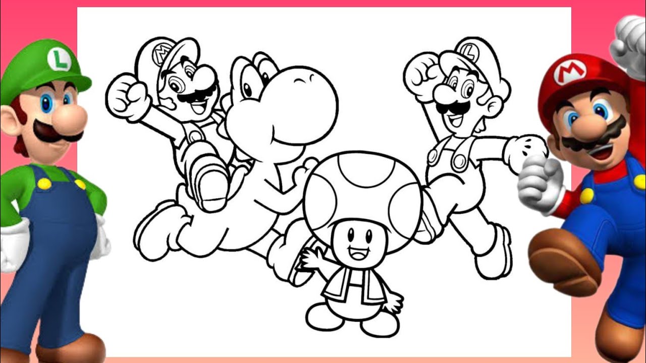 Desenho Infantil  Como Colorir Desenho do Super Mario Bros em Português  #desenhoinfantil
