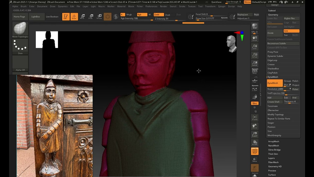 Combining and Merging Subtools in Zbrush