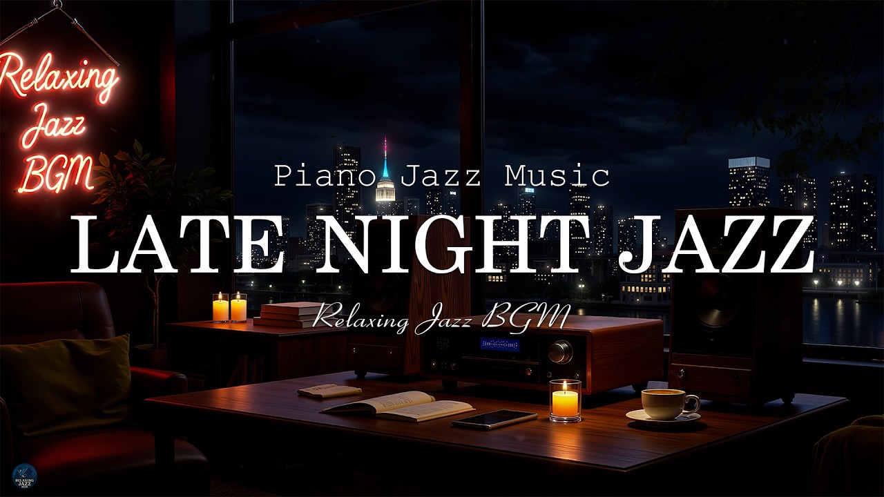 Calm Night Jazz Sleep - Peaceful Room Ambience to Relax - Jazz Background Music for Stress Relief