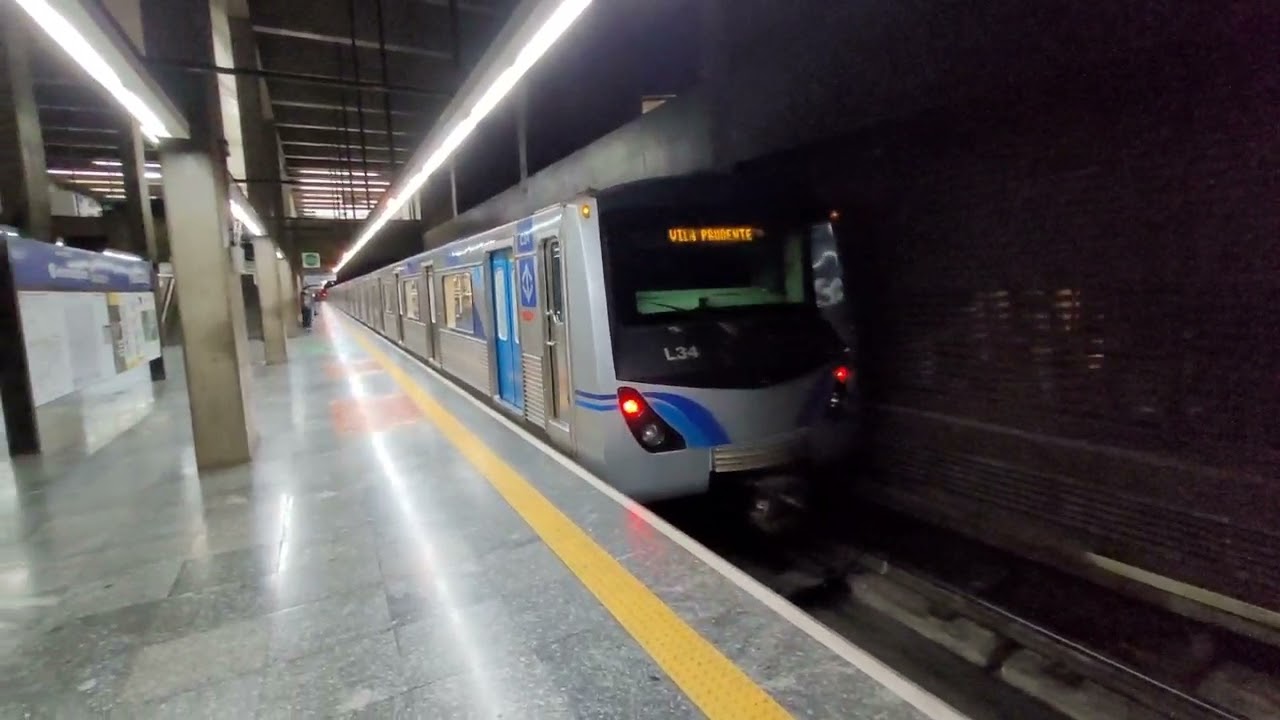 L34 est&aacute; na Linha 2 | Trem partindo de Ana Rosa