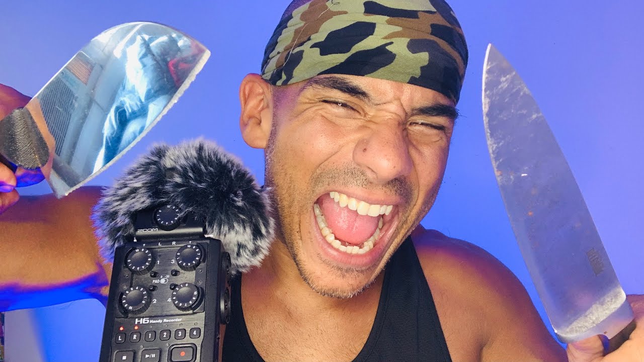 #ASMR / INSANE KNIFE SOUNDS FOR SLEEP / stabbing, scraping, cutting, chopping