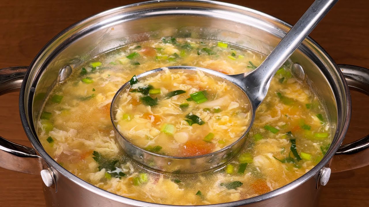 Невероятный!  Простой и вкусный рецепт томатного супа с яйцом за 10 минут, лучше, чем тортилья!