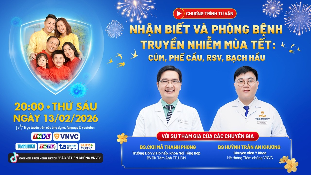 🔴Tư vấn trực tuyến: Nhận biết và phòng bệnh truyền nhiễm mùa Tết: cúm, phế cầu, RSV, bạch hầu