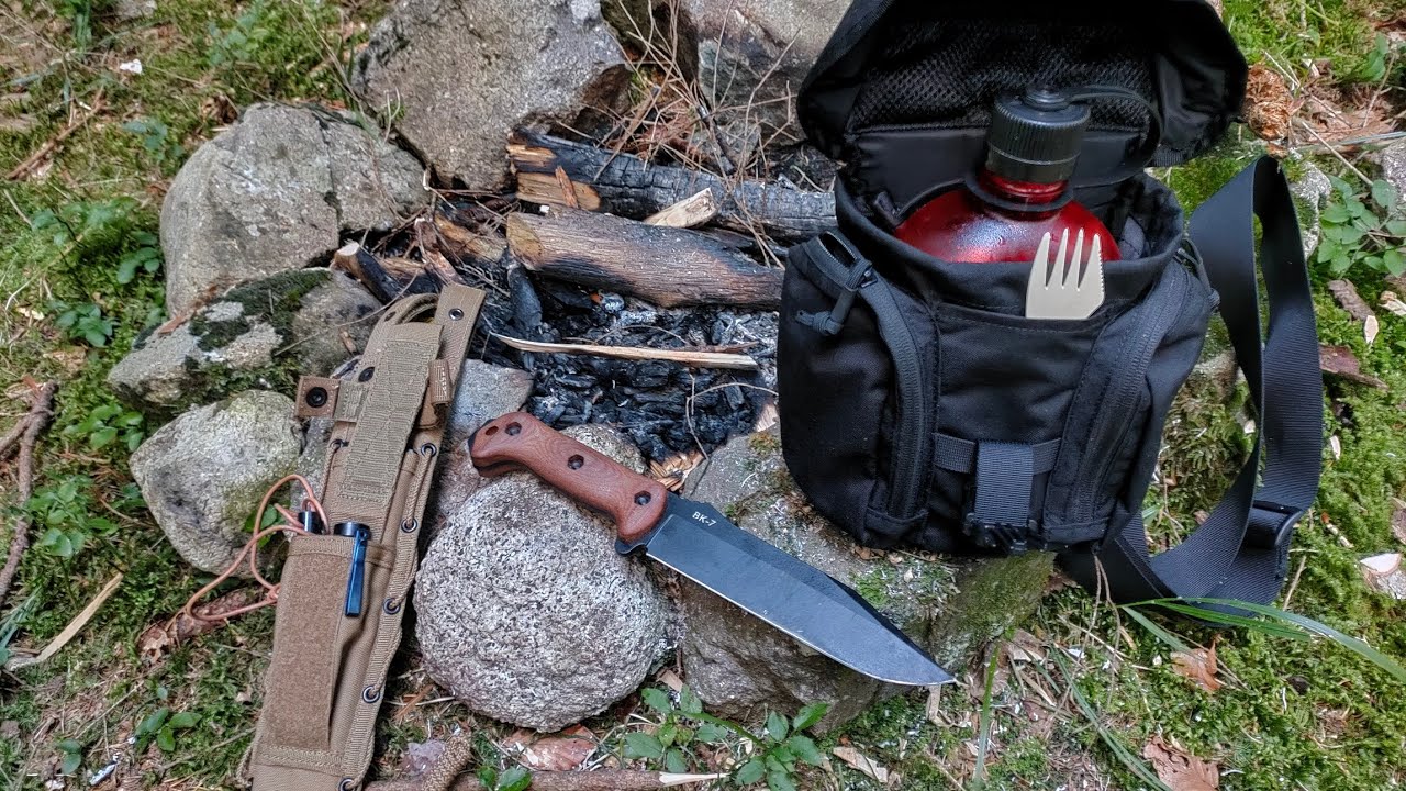 KA-BAR BK7 + Helikon Tex Bushcraft survival bag kit.