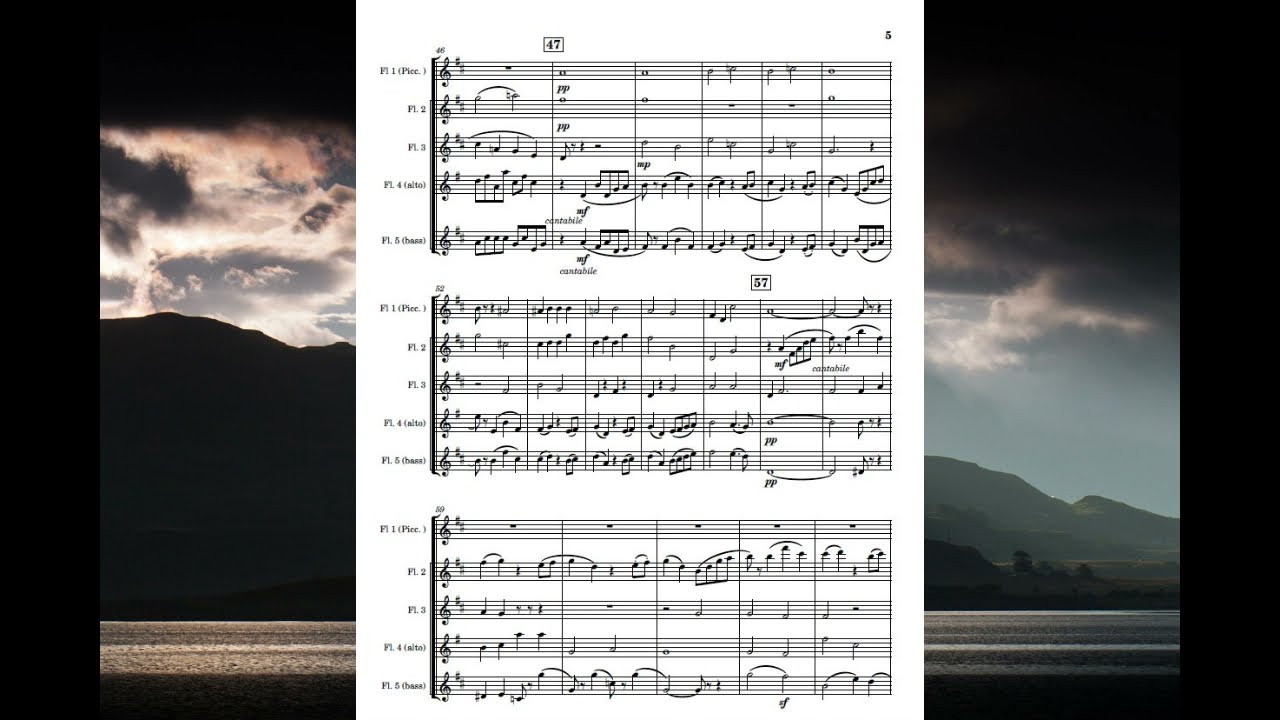 The Hebrides arranged for flute quintet/flute choir