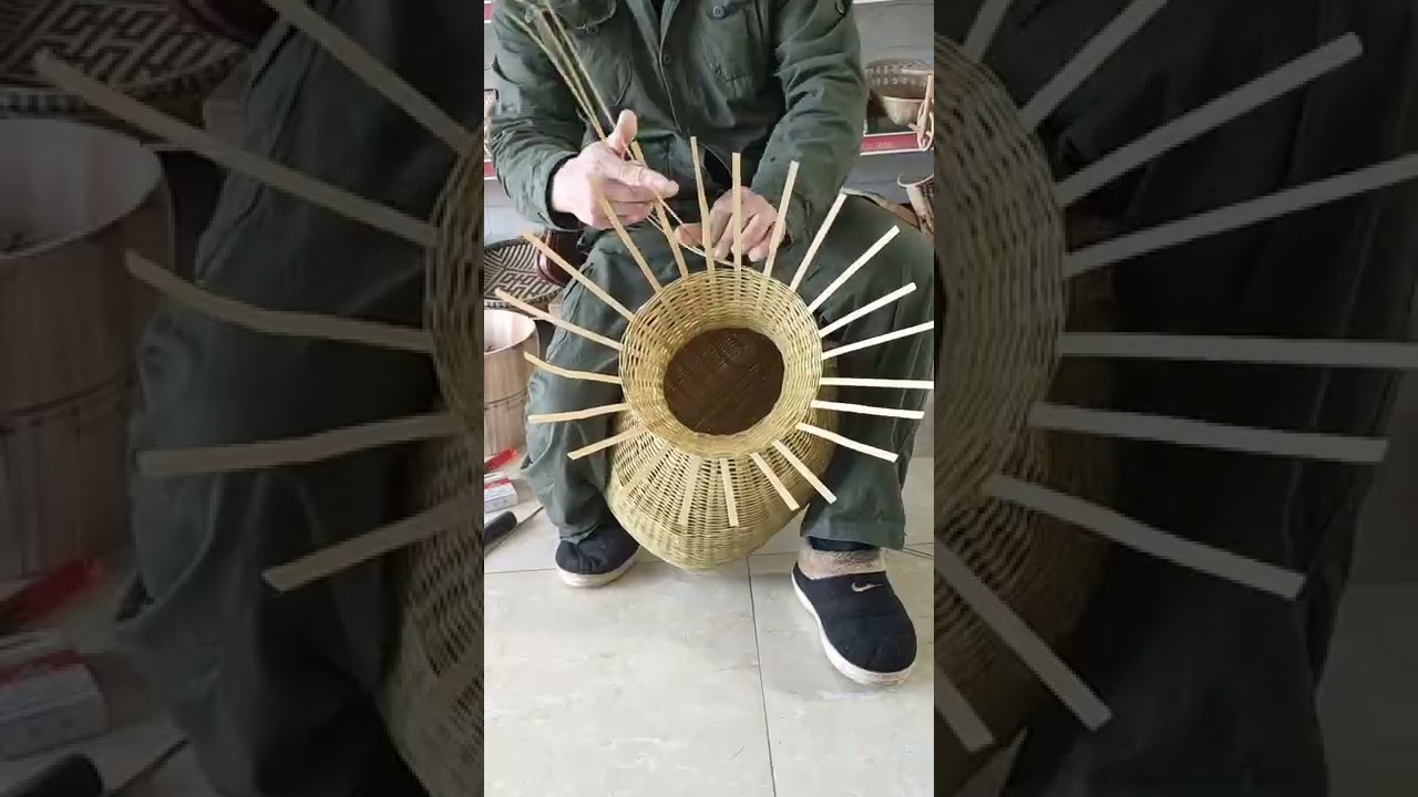 制做了一個能裝十多斤重的魚簍，蝦簍。有喜歡的連系我。手工 竹編手藝