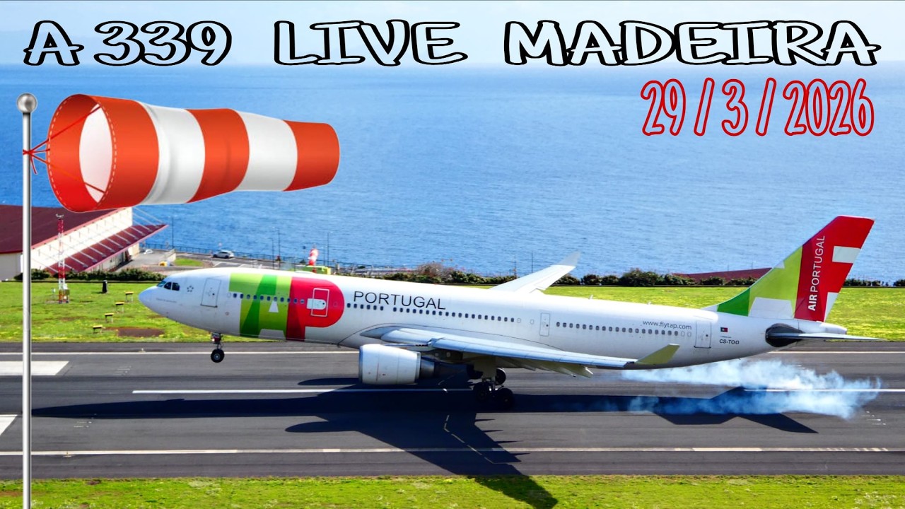 GUSTY WINDY LIVE MADEIRA CR7 AIRPORT / LPMA