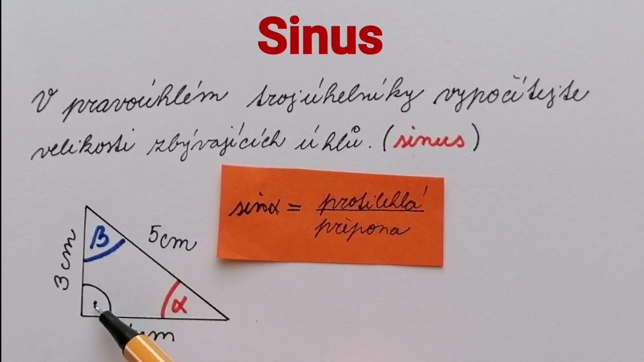 Funkce sinus - úhel