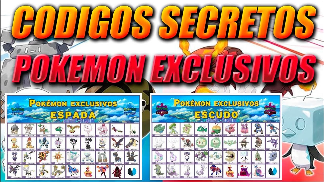 🛡️⚔️ CÓDIGOS SECRETOS 🛡️⚔️ POKEMON EXCLUSIVO : ⚔️ ESPADA ⚔️ 🛡️ESCUDO 🛡️