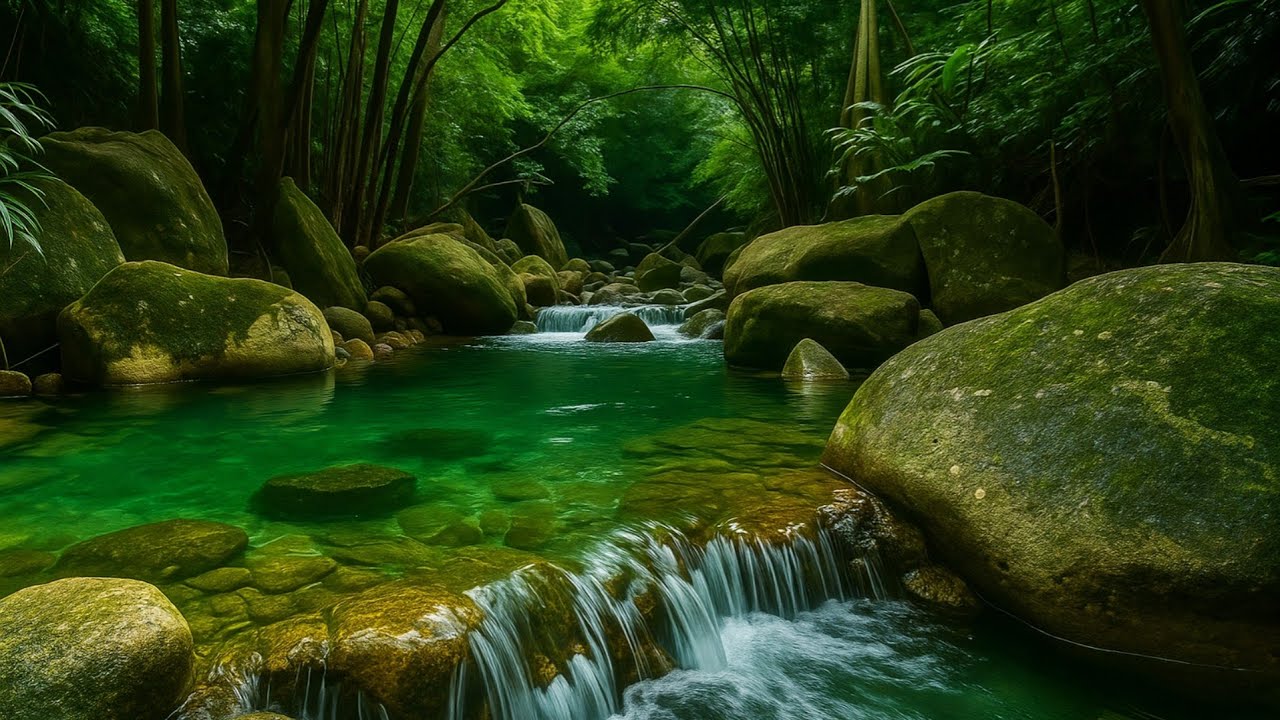 Relaxing Forest River Sounds with Gentle Birdsong for Sleep, Study, and Meditation